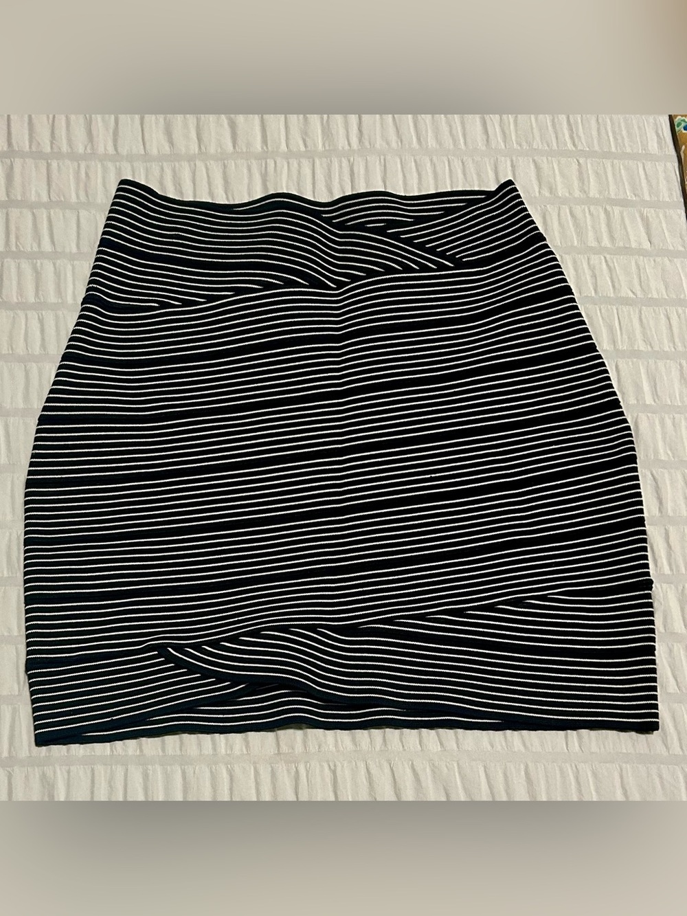BCBGMaxAzria Black and White Striped Mini Skirt